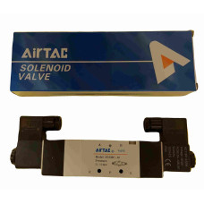 Airtac Solenoid Valve 4V330E-10, 3/8 NPT, Double Solenoid, 3 Pos, Exhaust Center specify voltage, 4V330C-10T